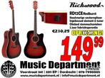 Richwood RD12CEBS Redburst | Music Department, Muziek en Instrumenten, Snaarinstrumenten | Gitaren | Akoestisch, Ophalen of Verzenden