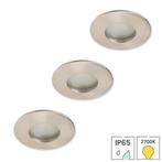 3 spotjes nikkel | IP65 inbouwspot LED badkamer | 3.5W 2700K, Nieuw, Modern, Plafondspot of Wandspot, Verzenden