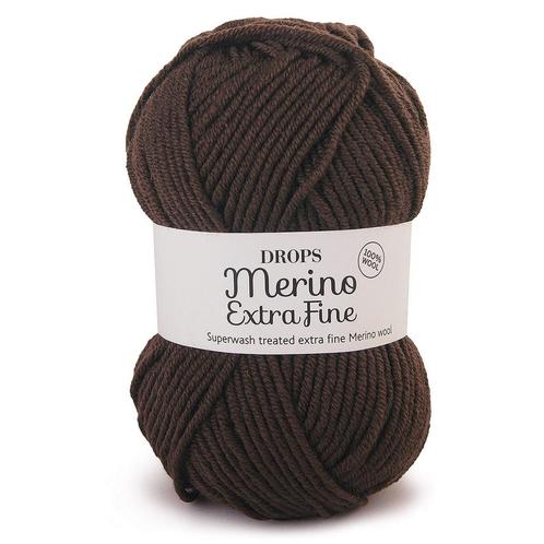DROPS Merino Extra Fine Uni Colour - 09 donkerbruin - Wol, Hobby en Vrije tijd, Breien en Haken, Ophalen of Verzenden