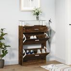 vidaXL Schoenenkast 63x24x104 cm bewerkt hout gerookt, Huis en Inrichting, Verzenden, Nieuw