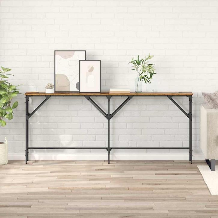 vidaXL Wandtafel Oud Hout 180 x 30 x 75 cm Bewerkt hout, Huis en Inrichting, Tafels | Bijzettafels, Nieuw, 60 cm of meer, Verzenden