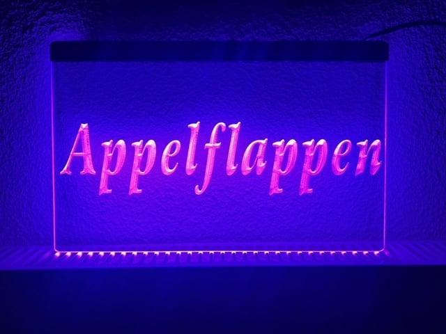 Appelflappen appel flappen neon bord lamp LED verlichting re, Verzamelen, Merken en Reclamevoorwerpen, Nieuw, Verzenden