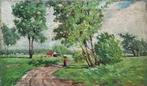 Joseph Grimau (1859 -1938) - Landschap met bomen en weide, Antiek en Kunst, Kunst | Schilderijen | Klassiek
