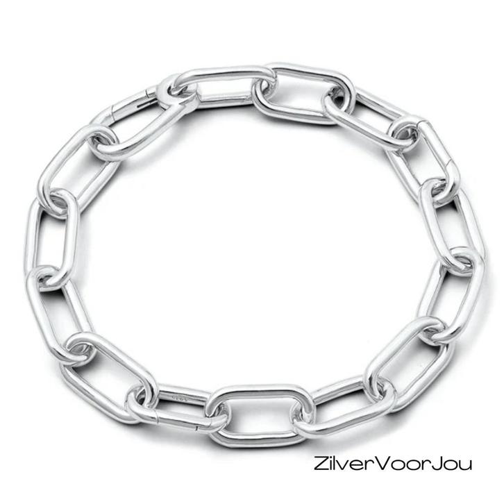 925 zilveren connector schakel armband grof, Sieraden, Tassen en Uiterlijk, Armbanden, Nieuw, Verzenden