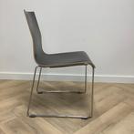 kantinestoel / stapelstoel, MDF bruin - chroom, Huis en Inrichting, Stoelen, Ophalen of Verzenden, Gebruikt, Eén