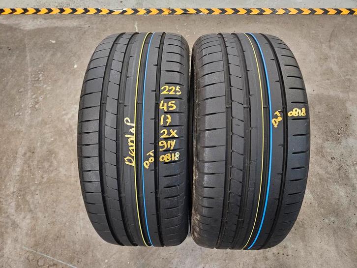 225/45/17 91Y DUNLOP ZOMERBANDEN 6,8MM PROFIEL 2X, Auto-onderdelen, Banden en Velgen, 17 inch, Erkend duurzaam, Zomerbanden, 225 mm