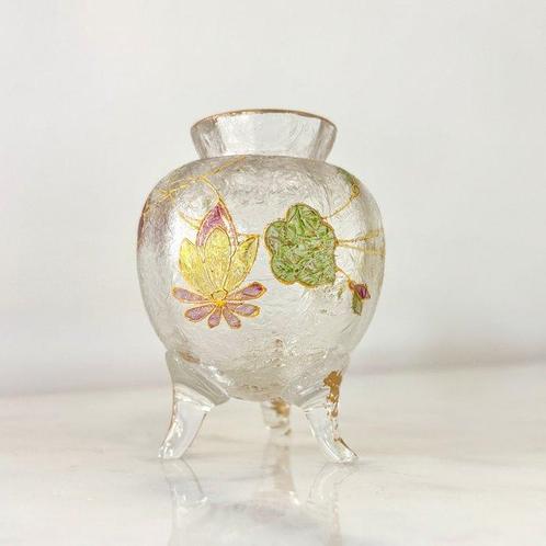 Daum Nancy - Vaas - Cristal Guilloché - Vaas tripode, Antiek en Kunst, Antiek | Glas en Kristal