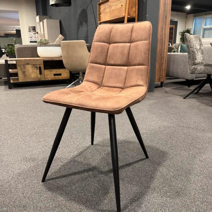 Eetkamerstoel Bistro | Microvezel Tanny | Industrieel, Huis en Inrichting, Stoelen, Eén, Overige kleuren, Nieuw, Hout, Metaal