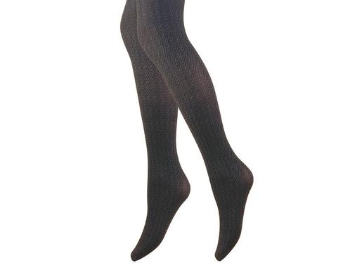Panty - Zigzag Motief - 60 Den - Zwart/Mokka, Kleding | Dames, Leggings, Maillots en Panty's, Verzenden