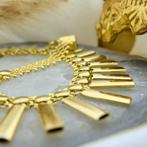Gouden Cleopatra collier | 45,5 cm (schakelketting), Sieraden, Tassen en Uiterlijk, Kettingen, Ophalen of Verzenden, Gebruikt