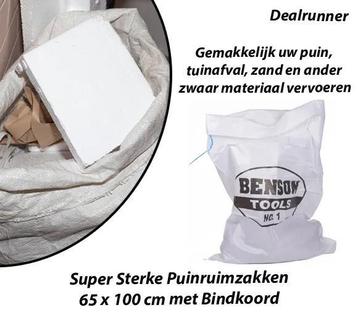 10 of 15 Stuks Super Sterke Puinruimzakken 65 x 100 cm beschikbaar voor biedingen