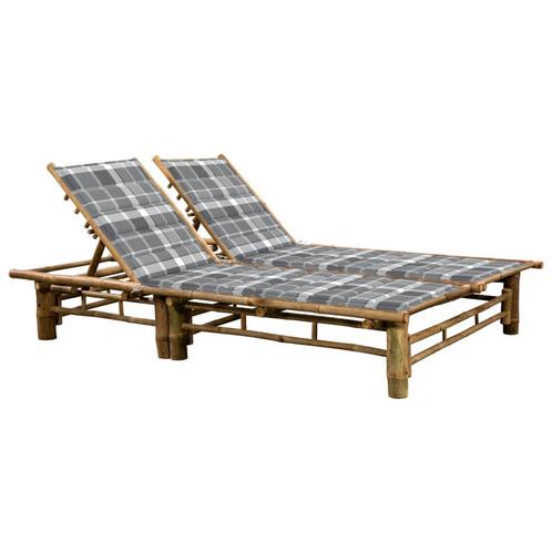 vidaXL Ligbed 2-persoons met kussens bamboe, Tuin en Terras, Ligbedden, Nieuw, Verzenden