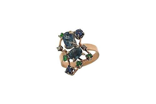 Ring - 18 karaat Roségoud, Witgoud - 2.06ct. tw. Saffier -, Sieraden, Tassen en Uiterlijk, Ringen