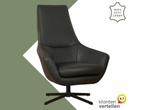 Leren draaifauteuil Treat - Toledo Nero (zwart), Huis en Inrichting, Nieuw, Ophalen of Verzenden, 75 tot 100 cm, Industrieel, Modern