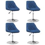vidaXL Eetkamerstoelen draaibaar 4 st fluweel blauw, Huis en Inrichting, Stoelen, Verzenden, Nieuw, Blauw