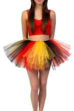 Korte Tutu Zwart Geel Rood Tule Rokje XS S M Belgische Vlag, Ophalen of Verzenden, Nieuw, Carnaval