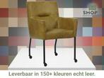 Leren eetkamerstoel Lucky - Granada Olive (olijf), Overige kleuren, Bohemian, Industrieel, Modern, Scandinavisch, Nieuw, Leer