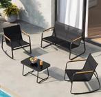 3-Delige Tuinset met Schommelstoelen &amp; Glastafel, Verzenden, Nieuw