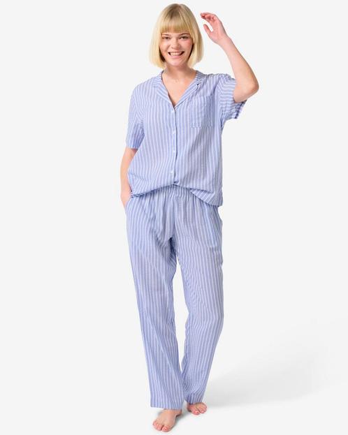 HEMA Dames pyjamabroek seersucker blauw, Kleding | Dames, Ondergoed en Lingerie, Verzenden