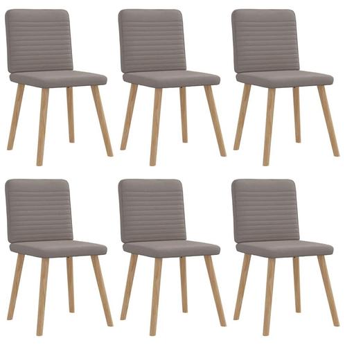 vidaXL Eetkamerstoelen 6 st stof taupe, Huis en Inrichting, Stoelen, Nieuw, Verzenden