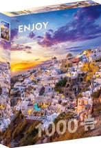 Sunset over Santorini Puzzel (1000 stukjes) | Enjoy Puzzle -, Hobby en Vrije tijd, Verzenden, Nieuw
