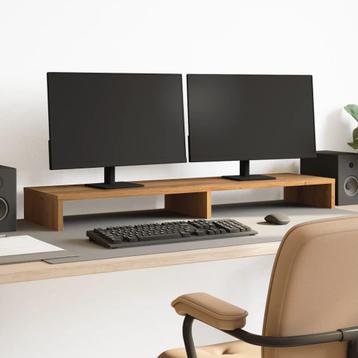 vidaXL Monitorstandaard 100x27x10 cm bewerkt hout artisanaal beschikbaar voor biedingen