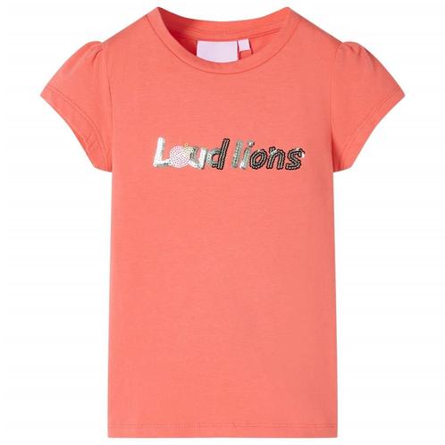 vidaXL Kindershirt met kapmouwen 104 koraalkleurig, Kinderen en Baby's, Kinderkleding | Overige, Nieuw, Verzenden