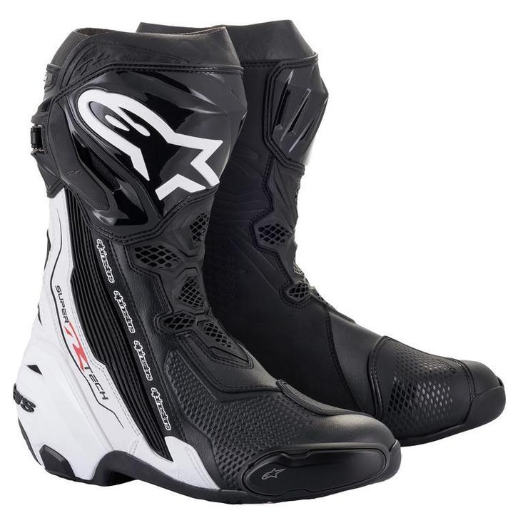 Alpinestars Supertech R Zwart Wit Motorlaarzen, Motoren, Kleding | Motorkleding, Nieuw met kaartje, Laarzen, Verzenden