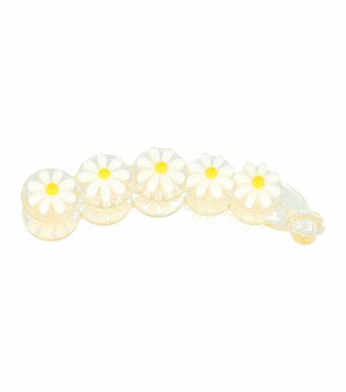 Haarspeld Bananenklem Margriet Bloemen 10cm Wit, Sieraden, Tassen en Uiterlijk, Uiterlijk | Haarverzorging
