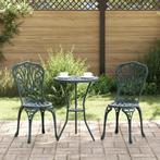 vidaXL 3-delige Tuinbistroset gietaluminium groen, Tuin en Terras, Tuinsets en Loungesets, Verzenden, Nieuw, Aluminium