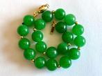 18 Kilaten (750) goud - groene jadeïet uit Birma - Armband