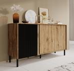 Meubella | Dressoir eiken 145cm | Kast met 3 deuren, Huis en Inrichting, Kasten | Dressoirs, 100 tot 150 cm, Verzenden, Nieuw