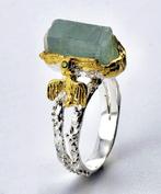 Zonder Minimumprijs - Ring Zilver Aquamarijn - Vintage stijl, Nieuw