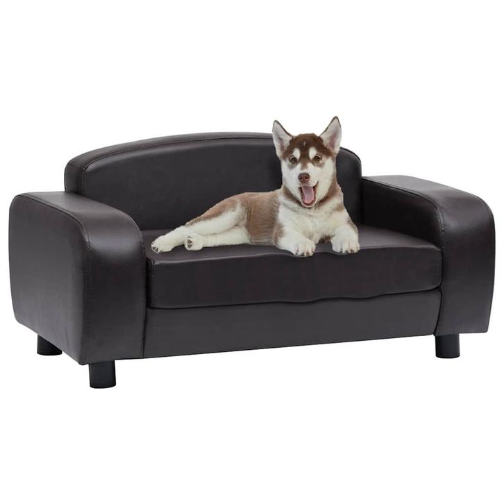 vidaXL Hondenbank 80x50x40 cm kunstleer bruin, Dieren en Toebehoren, Honden-accessoires, Nieuw, Verzenden
