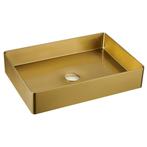 Waskom Sapho Aurum Vierkant 50 x 35 cm RVS Matt Goud, Ophalen of Verzenden, Nieuw, Overige typen