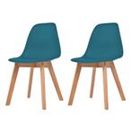 vidaXL Eetkamerstoelen 2 st kunststof turquoise, Huis en Inrichting, Stoelen, Verzenden, Nieuw