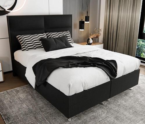 Boxspring Block Deluxe Zwart, Huis en Inrichting, Slaapkamer | Boxsprings, Nieuw, Tweepersoons, Verzenden