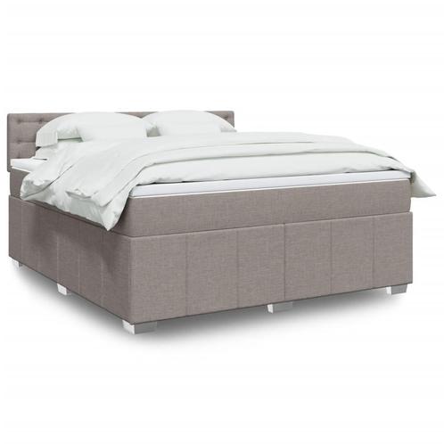 vidaXL Boxspring met matras stof taupe 180x200 cm, Huis en Inrichting, Slaapkamer | Bedden, 80 cm, 200 cm, Eenpersoons, Nieuw