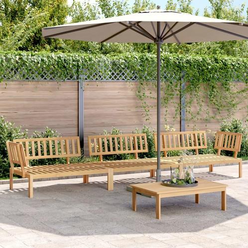 vidaXL 4-delige Loungeset pallet massief acaciahout, Tuin en Terras, Tuinsets en Loungesets, Loungeset, Nieuw, Hardhout, Verzenden