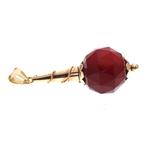 Gouden vintage kegel hanger met carneool (gouden hanger), Ophalen of Verzenden, Gebruikt, Goud, Overige merken