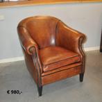 Schapenleren banken en fauteuils, Zo goed als nieuw, Leer