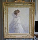 Chris van Dijk (1952) - Impressionist  Sa robe blanche, Antiek en Kunst, Kunst | Schilderijen | Klassiek