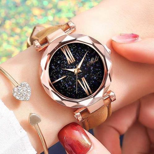 Minimalistisch Horloge Sterrenhemel voor Dames - Modieus, Sieraden, Tassen en Uiterlijk, Smartwatches, Nieuw, Verzenden