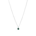 Witgouden entourage collier met smaragd en diamant 14 krt, Verzenden, Zo goed als nieuw, Goud, Met hanger