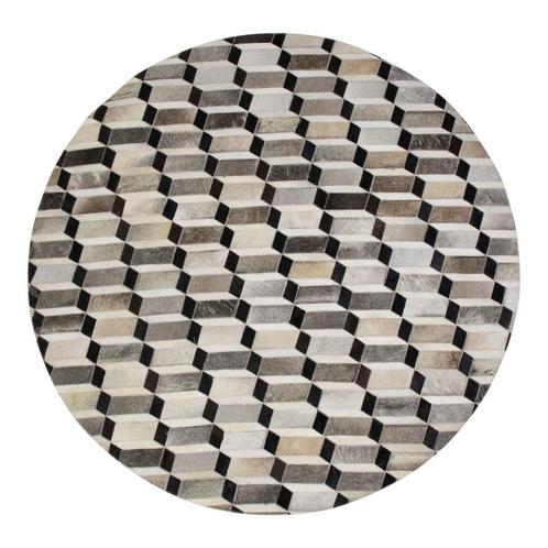Vloerkleed Koe rond illusion multicolor 150cm (bos taurus, Huis en Inrichting, Woonaccessoires | Overige, Verzenden