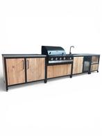 Buitenkeuken staal hout - green egg - Boretti - the bastard, Houtskool, Verzenden, Nieuw, Mb Industrial living 