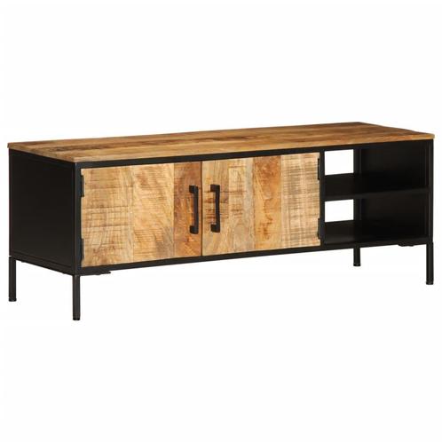 vidaXL Tv-meubel 110x35x40 cm massief ruw mangohout, Huis en Inrichting, Woonaccessoires | Cd- en Dvd-rekken, Nieuw, Verzenden