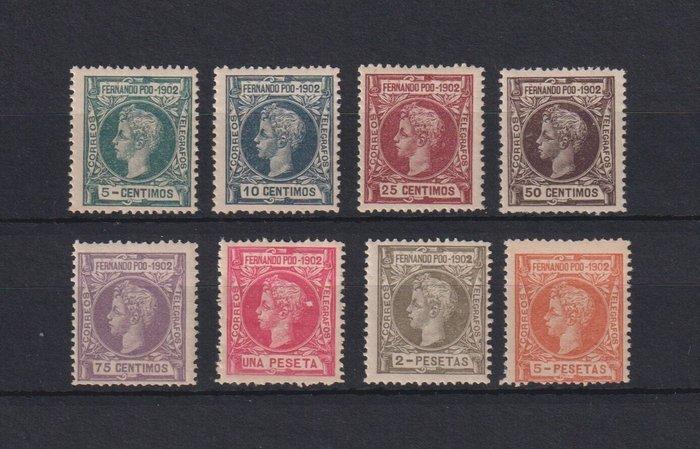 Fernando Poo 1901 - Fernando Poo volledige serie - Edifil nº, Postzegels en Munten, Postzegels | Europa | Spanje