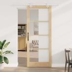 vidaXL Schuifdeur Bruin 93 x 232 cm Hout en metaal, Doe-het-zelf en Verbouw, Deuren en Horren, Verzenden, Nieuw