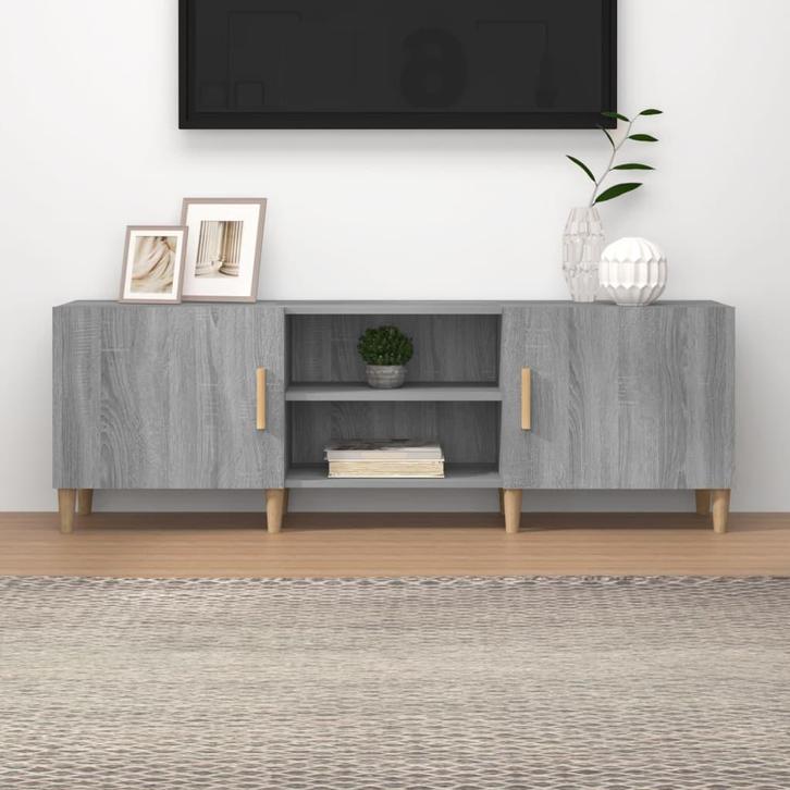 vidaXL Tv-meubel 150x30x50 cm bewerkt hout grijs sonoma, Huis en Inrichting, Kasten | Televisiemeubels, 25 tot 50 cm, Nieuw, Overige houtsoorten